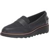 Clarks Women's Sharon Gracie Loafer, Navy Combi Leather, 40 EU