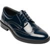 SIRRI Scarpe da Sera Derby in Vernice Blu Navy per Ragazzi, Scarpe Brogue con Punta a Coda di Rondine, Scarpe Formali da Ballo e da Sposa Taille 24
