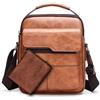 LLELEMAMO Borsello Uomo Tracolla Business Casual - Borsa Crossbody Pelle PU per Lavoro e Viaggio, Piccola Borsa Messenger Spalla, Sling Bag Vintage Quotidiana con Scomparto Tablet, Impermeabile (L)