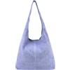 Modarno Borsa a tracolla da donna in pelle scamosciata pochette, borsa a tracolla, shopper, da donna, in vera pelle (Violetto)