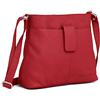 Hudson & James Borsa a tracolla da donna in vera pelle per tutti i giorni, a tracolla, per iPad, Rosso, M
