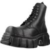 New Rock Stivali Gotici Unisex M-NEWMILI083-S39 Pelle Nera con Tacco 7cm e Plateau 4cm - Stivaletti Punk Rock Stile Militare Collezione Metallic