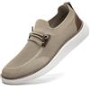 CAIQDM Confortevole Nudo Slip-On Mocassini per Gli Uomini Friendly Insole Antiscivolo Walking Scarpe Casual Retro Moda Leggera E Traspirante Outdoor Fitness Scarpe da Jogging Blu Khaki EU 44