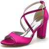 TarfiC Scarpe da Sposa Punta Aperta Sandali Donna con Tacco Cerimonia Fibbia Tacco Largo Estivi Scarpe Cinturino alla Caviglia Heeled Sandal Sposa Tacchi /JY2022-6