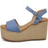 IF Scarpe Sandali Con Zeppa da Donna con Platform Corda Plateau in Paglia Cinturino alla Caviglia Comode Z7479-09 blu jeans N.39