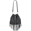 Modarno Borsa a Secchiello in Pelle Scamosciata con Frangia 26x13x26 cm