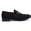 Infinity Leather Mocassini da Uomo Dolcetto in camoscio Nero con Fibbia Dorata, Scarpe Eleganti Slip-on
