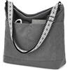 VX VONXURY Borsa a Tracolla da Donna, Tote Bag Grande in Corda con Cerniera e Tracolla Regolabile Riutilizzabili Shopper Bag Donna per Viaggi Scolastici Ragazze Adolescenti