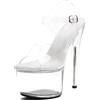 WUXIN H&P Spogliarelliste da donna, con plateau sexy, con tacco alto, con tacco alto, esotico, alla moda, con fibbia, 17 cm