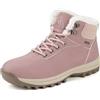 Mishansha Stivali da Neve Uomo Inverno Scarpe Pelliccia Donna Caldi Scarponcini Trekking Imbottiti Rosa Oscuro 36