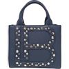 Laura Biagiotti Borsa da Donna, Borchie, Doppi Manici, Tracolla Regolabile Rimovibile, 22 x 21 x 9 cm