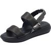 IGI&Co 5684400 Capra Nero Sandali per Donna in Pelle con Zeppa Bassa e Strappo (Taglia 37)