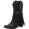 Kobilee Stivali Donna Alti Alto con Tacco Stivali Texani Anfibi Frange Stivali Equitazione Biker Invernali Stivali Cowboy Western Pelle Stivaletti Stivali Camperos Camoscio Vintage