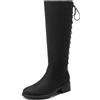 DREAM PAIRS Moda Vintage Stivali Donna Stivali con Tacco Largo da Donna Stivali Invernali Alti al Ginocchio,Size 39,Nero-Nabuk,SDKB2423W