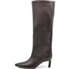 IF Stivali alti donna eleganti A punta affusolata tacco Kitten Heels sottile medio comodi chic moda classica GA047 Marrone N.38