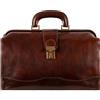 Time Resistance Borsa da medico in pelle, fatta a mano in Italia, stile vintage, valigetta in vera pelle, Marrone, Small