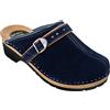 ESTRO Zoccoli in Legno Donna in Pelle Ciabatte Sanitarie Donna CDL05 (Blu Scuro, 36)