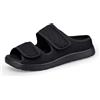 JEBUKTXE Sandali Diabetici Donna Uomo Scarpe Ortopediche Larghe Ciabatte Estive a Strappo Sandali Riabilitativi Apertura per Piedi Gonfi Nero 37 38