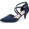 Greatonu Sandali con Tacco Gattino Punta Chiusa Cinturino alla Caviglia Scarpe da Festa Donna Blu 40 EU