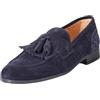 Ciabalù Mocassini Uomo con Frangia e Nappine Made in Italy Fatte a Mano in Pelle e Tomaia in Camoscio Suola in Gomma Antiscivolo (Blu, Sistema Taglie Calzature EU, Adulto, Numero, Media, 43)