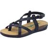 BioNatura 34A2005 Toronto Nero Infradito per Donna in Pelle Zeppa Bassa fibietta (Taglia 37)
