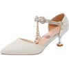 Generisch Grande ragazza, ragazza, punta chiusa, punta in pizzo, scarpe da principessa, fibbia con gancio flash, ragazza, tacco fine, tacchi alti bambini 32