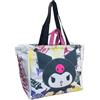 CARTOON Borsa mare Kuromi Sanrio shopper con manici e tracolla con chiusura zip borsa a spalla da spiaggia