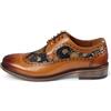 Infinity Leather Scarpe Eleganti Brogue da Uomo in Pelle Marrone con Stampa Floreale - Ross