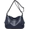 DIRRONA Elegante Donna Borsa a Tracolla Viaggio Borsetta Leggero Pelle Bovina Morbida Crossbody Grande Capacità Donna Casuale Borse a Tracolla Blu