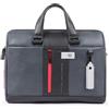 PIQUADRO - Borsa Lavoro Porta PC 15,6 in Pelle - Uomo - Grigio