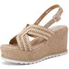 QUEEN HELENA Zeppe con Tacco Alto Sandali Alti con Plateau Casual Donna ZM9927 (Nude, Sistema Taglie Calzature EU, Adulto, Donna, Numero, Media, 37)