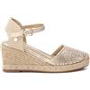 XTI - Sandali con zeppa Donna Oro - Scarpe comode e versatili - Moda casual - Modello 14384301 (Misurare 39)
