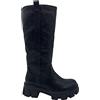 Generico Stivali Donna Bassi Biker Boots Motociclista Stivaletti Fibbie Anfibi Nero Moda Suola Alta carrarmato