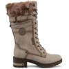 Infinity Leather Stivali da Combattimento Invernali in Pelliccia Sintetica a Metà Polpaccio da Donna Mustang, Colore Bianco Sporco