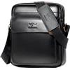 TIANHONGDAISHU Borsa a tracolla da uomo in pelle bovina borsa retrò messenger borsa a tracolla casual mini zaino, 99125-2 Large Nero, Large