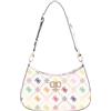 GUESS borsa a tracolla Emelie Logo Top Zip Shoulder Bag Multi Logo bianco