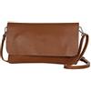 AMBRA Moda GLX11 - Borsa a tracolla da donna, in vera pelle, con tracolla rimovibile e regolabile, adatta per cellulari e tablet fino a 7 pollici, (cuoio)