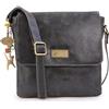Catwalk Collection Handbags - Borsa a Tracolla in Pelle Invecchiata - Messenger Bag Media da Donna - Borsa da Giorno Formato A5 - Sabine M
