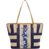 Vera Bradley Borsa Tote in Paglia Donna, Paglia a righe blu, Taglia unica