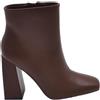Malu Shoes Scarpe Tronchetto Donna con Tacco Alto 10cm Largo alla Caviglia a Punta Quadrata Marrone Zip Laterale Aderente (36 EU)