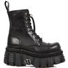 New Rock Donna New Mili Pelle Black Stivali 38 EU