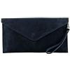 modamoda de T106, pochette, borsa da sera in pelle scamosciata, Blu (Blu scuro), Small