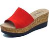 Cinzia Soft IAF53323 Rosso Sandali scalsati per Donna con Zeppa Alta in Nabuk (Taglia 38)