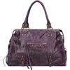 Gave Lux Borsa a Spalla Donna Vera Pelle Scamosciata Stampata