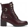 Infinity Leather Infinity Stivali Biker da combattimento a tacco medio in pelle Caoba Marrone da donna - Llanes