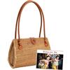 Pro@Home43® Borsa da Spiaggia Donna in Rattan e Paglia - Fatta a Mano a Bali - Stile Boho Chic - Borsa Estiva Elegante per Mare e Vacanza