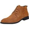 Generico Polacchine Uomo in Pelle Scarpe da Caccia Uomo Scarpe Casual da High Street Comodi E Adatti A Tutte Le Stagioni Polacchini Invernali Anfibi Invernali (Brown,43)
