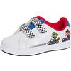 Super Mario Brothers Scarpe da ginnastica sportive da ragazzo Mario Kart Casual Scarpe da skate, bianco, 34 EU