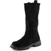 Toocool Stivali donna biker scamosciati gambale morbido carrarmato GR-6611 [36,nero]