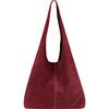 OBC Only-Beautiful-Couture OBC Made in Italy - Borsa da donna in pelle scamosciata, borsa a tracolla Hobo-Bag, borsa a tracolla in pelle scamosciata (bordo in pelle scamosciata)